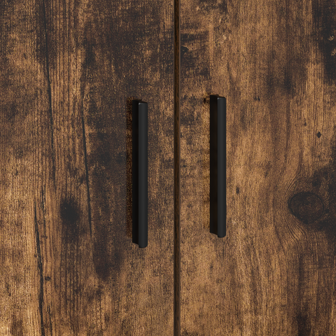 vidaXL Storage Bed Frame Smoked Oak 100x200 cm