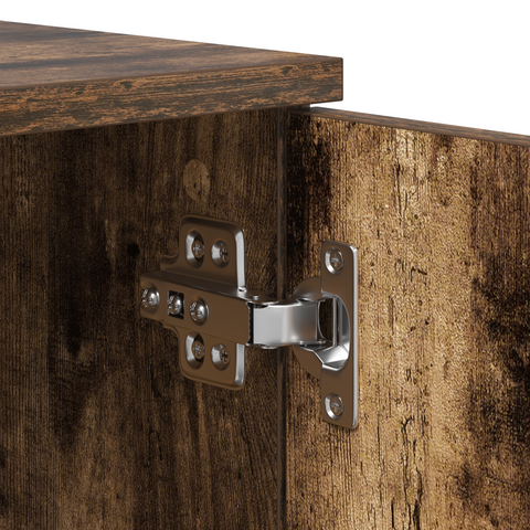 vidaXL Storage Bed Frame Smoked Oak 100x200 cm