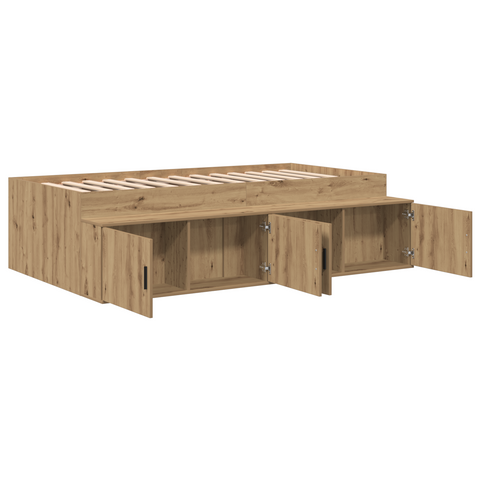 vidaXL Storage Bed Frame Artisan Oak 100x200 cm