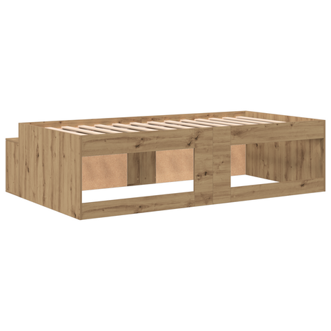 vidaXL Storage Bed Frame Artisan Oak 100x200 cm