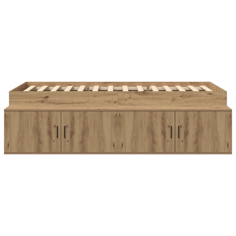 vidaXL Storage Bed Frame Artisan Oak 100x200 cm