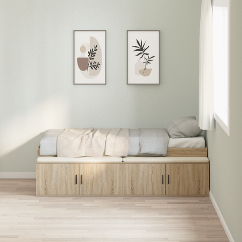 vidaXL Storage Bed Frame Sonoma Oak 90x200 cm
