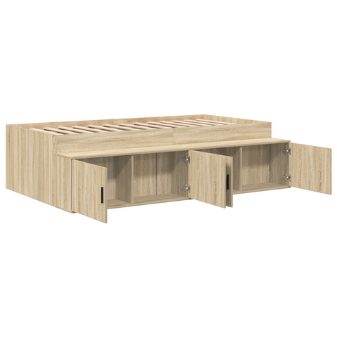 vidaXL Storage Bed Frame Sonoma Oak 80x200 cm