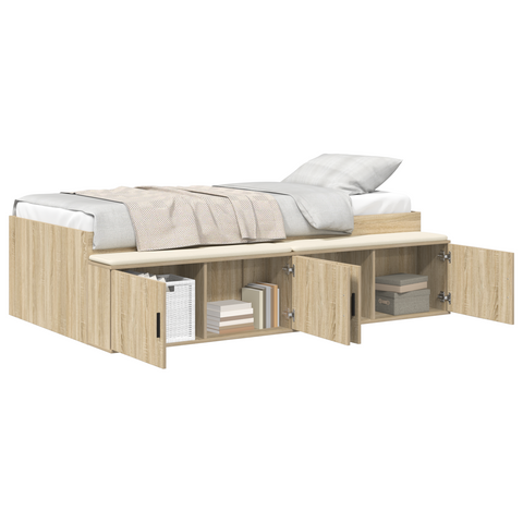 vidaXL Storage Bed Frame Sonoma Oak 80x200 cm