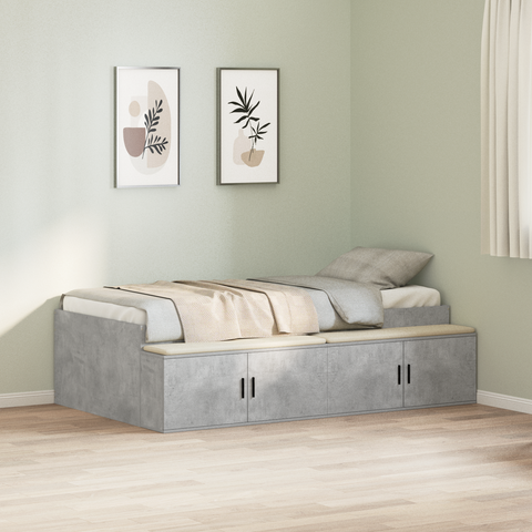 vidaXL Storage Bed Frame Concrete Grey 80x200 cm