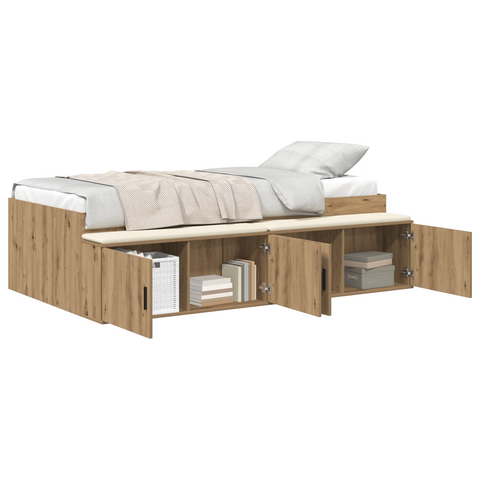 vidaXL Storage Bed Frame Artisan Oak 80x200 cm