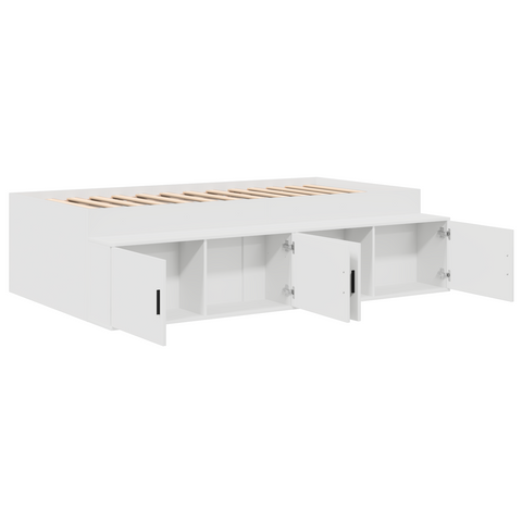 vidaXL Storage Bed Frame White 90x190 cm