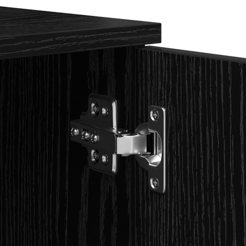 vidaXL Storage Bed Frame Black Oak 90x190 cm