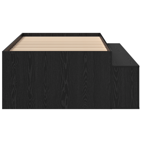 vidaXL Storage Bed Frame Black Oak 90x190 cm