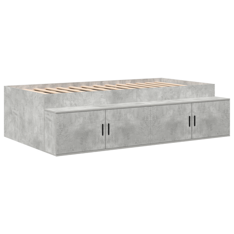vidaXL Storage Bed Frame Concrete Grey 90x190 cm