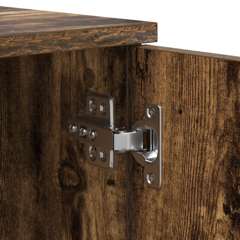 vidaXL Storage Bed Frame Smoked Oak 90x190 cm