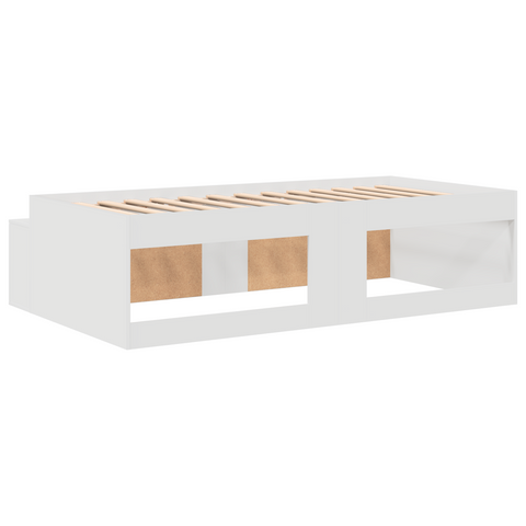 vidaXL Storage Bed Frame White 75x190 cm