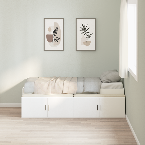 vidaXL Storage Bed Frame White 75x190 cm