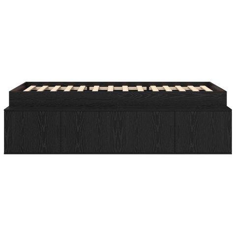 vidaXL Storage Bed Frame Black Oak 75x190 cm