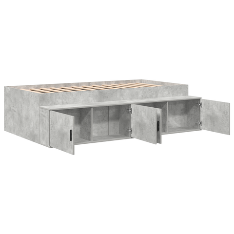 vidaXL Storage Bed Frame Concrete Grey 75x190 cm