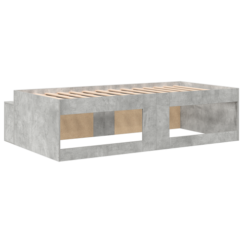vidaXL Storage Bed Frame Concrete Grey 75x190 cm