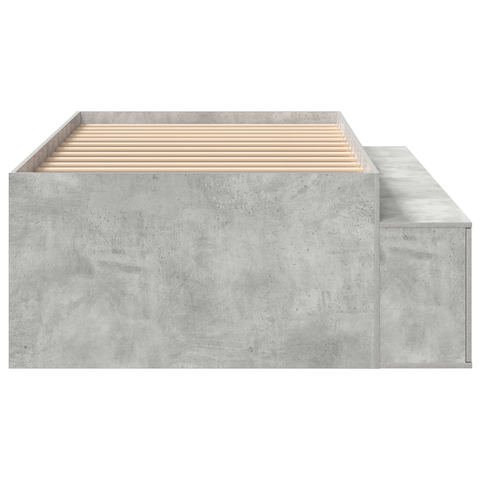 vidaXL Storage Bed Frame Concrete Grey 75x190 cm