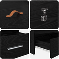 vidaXL Storage Bed Frame with Drawer with Headboard with Storage Black oak 200 x 200 cm