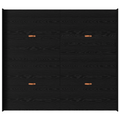 vidaXL Storage Bed Frame with Drawer with Headboard with Storage Black oak 200 x 200 cm