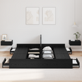 vidaXL Storage Bed Frame with Drawer with Headboard with Storage Black oak 200 x 200 cm