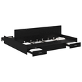 vidaXL Storage Bed Frame with Drawer with Headboard with Storage Black oak 200 x 200 cm