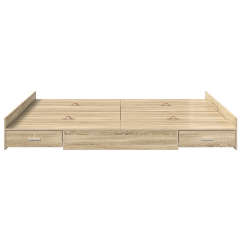 vidaXL Storage Bed Frame with Drawer with Headboard with Storage Sonoma oak 200 x 200 cm