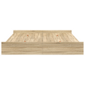 vidaXL Storage Bed Frame with Drawer with Headboard with Storage Sonoma oak 200 x 200 cm