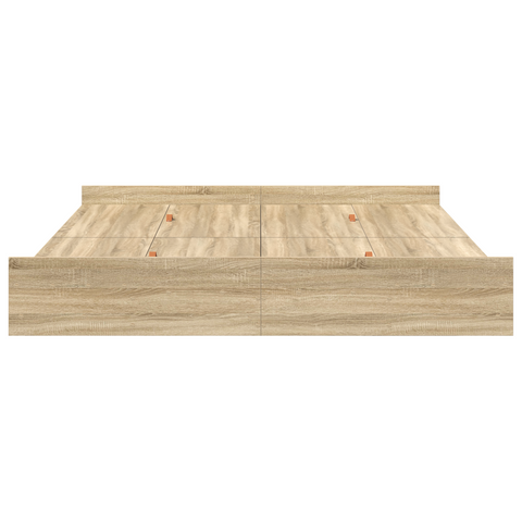 vidaXL Storage Bed Frame with Drawer with Headboard with Storage Sonoma oak 200 x 200 cm