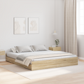 vidaXL Storage Bed Frame with Drawer with Headboard with Storage Sonoma oak 200 x 200 cm