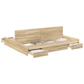 vidaXL Storage Bed Frame with Drawer with Headboard with Storage Sonoma oak 200 x 200 cm