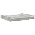 vidaXL Storage Bed Frame with Drawer with Headboard with Storage Concrete grey 200 x 200 cm