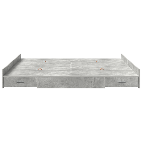 vidaXL Storage Bed Frame with Drawer with Headboard with Storage Concrete grey 200 x 200 cm
