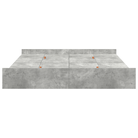 vidaXL Storage Bed Frame with Drawer with Headboard with Storage Concrete grey 200 x 200 cm