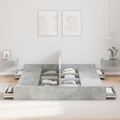 vidaXL Storage Bed Frame with Drawer with Headboard with Storage Concrete grey 200 x 200 cm