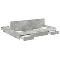 vidaXL Storage Bed Frame with Drawer with Headboard with Storage Concrete grey 200 x 200 cm