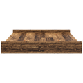 vidaXL Storage Bed Frame with Drawer with Headboard with Storage Old wood 200 x 200 cm