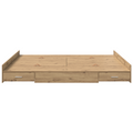 vidaXL Storage Bed Frame with Drawer with Headboard with Storage Artisan oak 200 x 200 cm