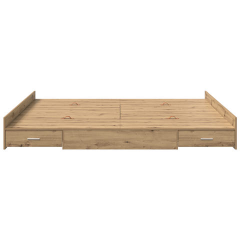 vidaXL Storage Bed Frame with Drawer with Headboard with Storage Artisan oak 200 x 200 cm