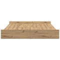 vidaXL Storage Bed Frame with Drawer with Headboard with Storage Artisan oak 200 x 200 cm