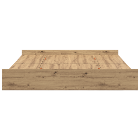 vidaXL Storage Bed Frame with Drawer with Headboard with Storage Artisan oak 200 x 200 cm