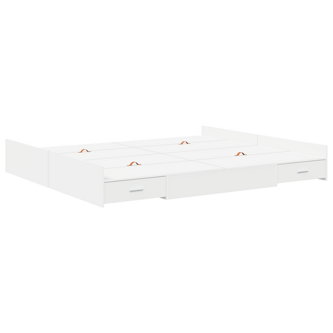vidaXL Storage Bed Frame with Drawer with Headboard with Storage White 180 x 200 cm