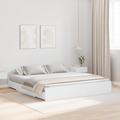 vidaXL Storage Bed Frame with Drawer with Headboard with Storage White 180 x 200 cm