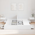 vidaXL Storage Bed Frame with Drawer with Headboard with Storage White 180 x 200 cm