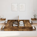 vidaXL Storage Bed Frame with Drawer with Headboard with Storage Smoked oak 180 x 200 cm