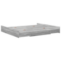 vidaXL Storage Bed Frame with Drawer with Headboard with Storage Grey sonoma 180 x 200 cm