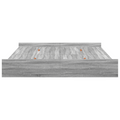 vidaXL Storage Bed Frame with Drawer with Headboard with Storage Grey sonoma 180 x 200 cm