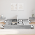 vidaXL Storage Bed Frame with Drawer with Headboard with Storage Grey sonoma 180 x 200 cm