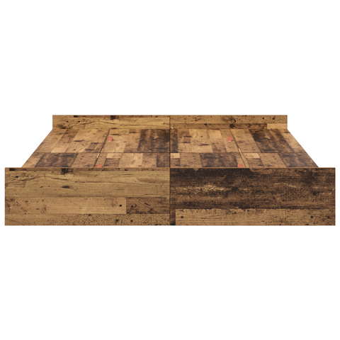 vidaXL Storage Bed Frame with Drawer with Headboard with Storage Old wood 160 x 200 cm