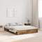 vidaXL Storage Bed Frame with Drawer with Headboard with Storage Old wood 160 x 200 cm