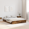 vidaXL Storage Bed Frame with Drawer with Headboard with Storage Smoked oak 150 x 200 cm